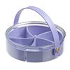 Portable Round Plastic Fruit Tray with Lid and Handle Snack Box Container Multipurpose Serving Tray for Candy Fruit Nuts Snack