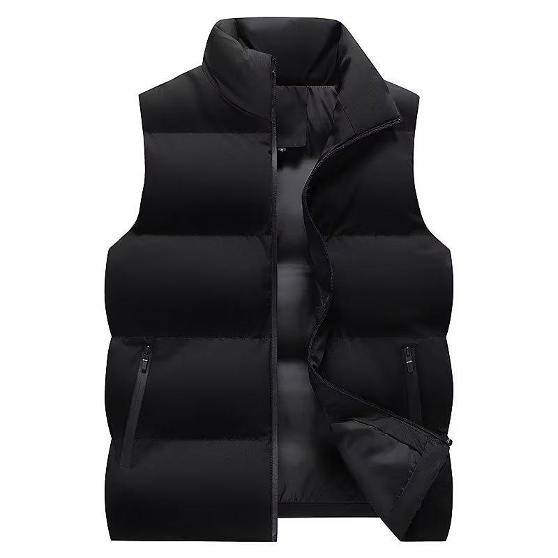 Men's Large Size Thick Warm Cotton Vest for Autumn and Winter