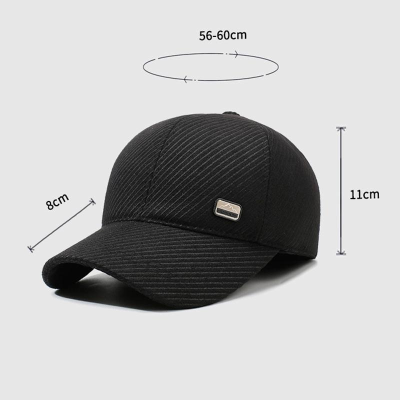 Chapeau Homme Automne Hiver Bonnet Chaud Casquette de Baseball Âge Moyen Extérieur Velours Épais Coton