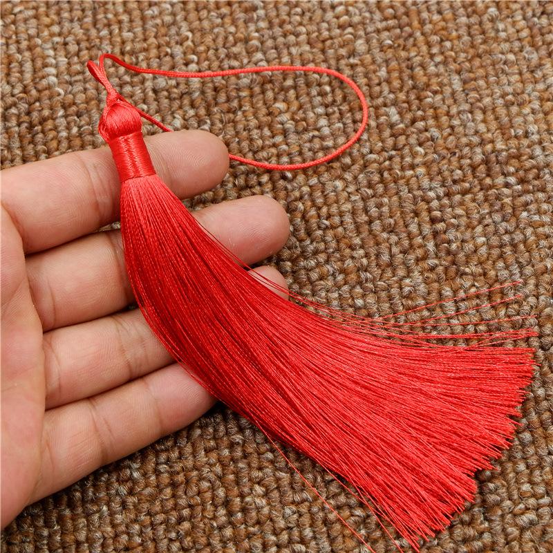 12 cm Eis-Seide Quasten Suizi Antik Langer Hänge-Spitzenfächer Anhänger Antikes Cheongsam Hanfu Quastenanhänger Handgefertigtes Zubehör