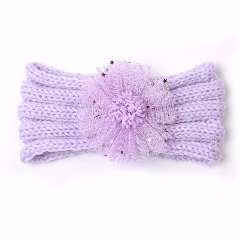 New Children's Winter Warm Headband, Cute Baby Creative Flower Headscarf, Baby Knitted Headband