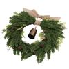 19,7 Zoll Zedernkranz Künstlicher Zedern-Weihnachtskranz mit Vintage Rustikalem Kuh   Braunem Leinenband für Außen- und Innendekoration