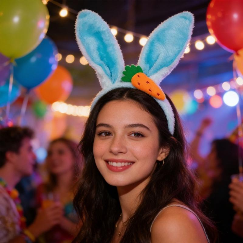 Easter Hare Ear Carrot Hairband Plush Soft Hare Ear Headband For Kids Adult Easter Cosplay Festival Celebration