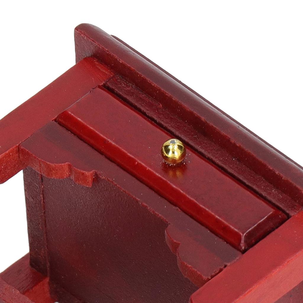 1:12 Dollhouse Bedside Table Wooden Miniature Night Table Furniture Accessories Mahogany Colour