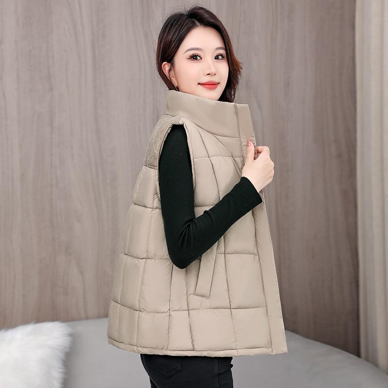Winter New Cotton Vest Short Versatile Cotton Vest Stand-up Collar Fashionable Loose Coat