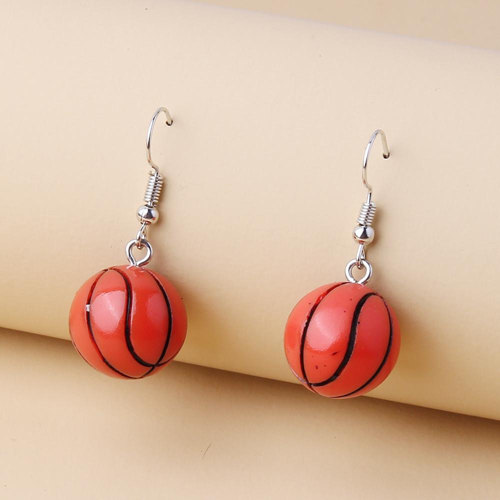 Resin Creativity Earrings With Basketball Design For Casual Or Party Wear