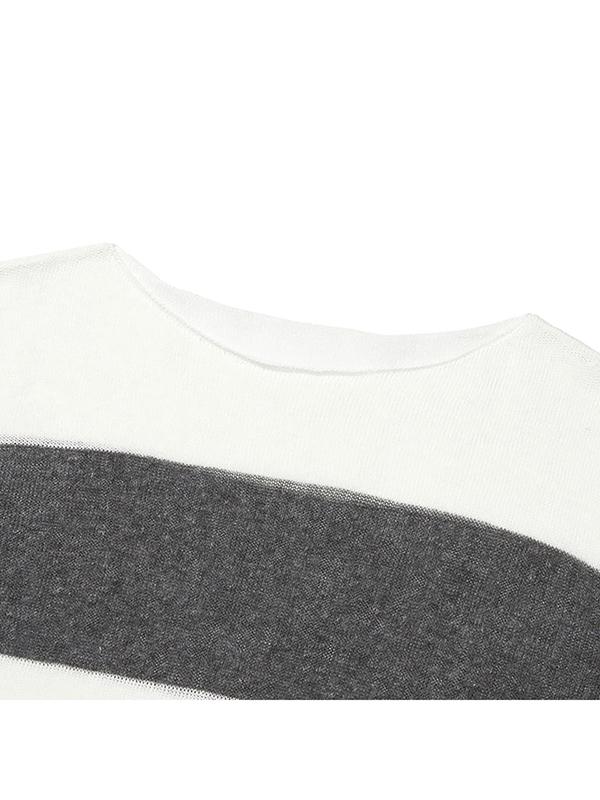 KIRSH See-Through Block Long Sleeve Knit [Ivory]