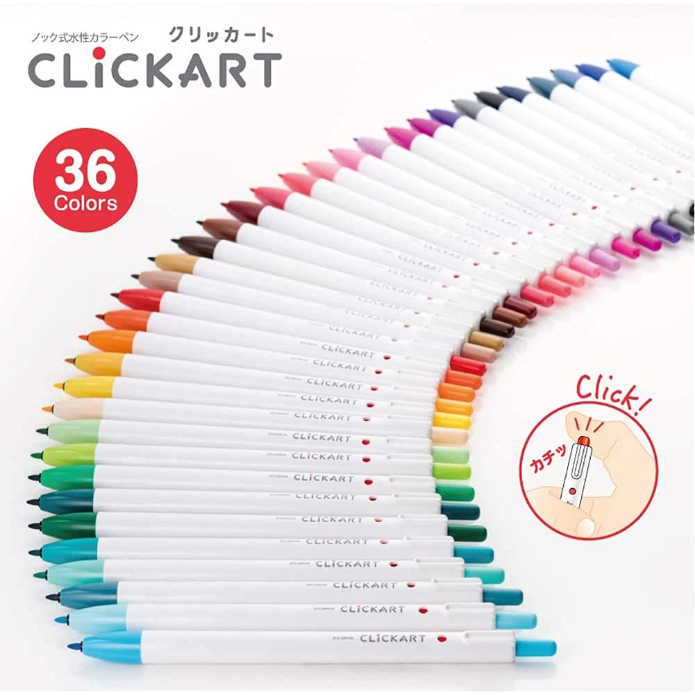 Zebra Markers Clickart 36 Colors Cased Water-Based WYSS22-36C-N