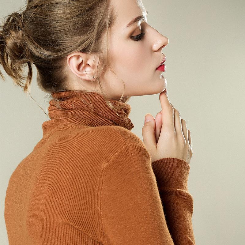 

Женский осенне-зимний облегающий свитер с высоким воротом, с длинными рукавами, короткий вязаный топ, водолазка, облегающий, базовый слой 2XL оранжевый