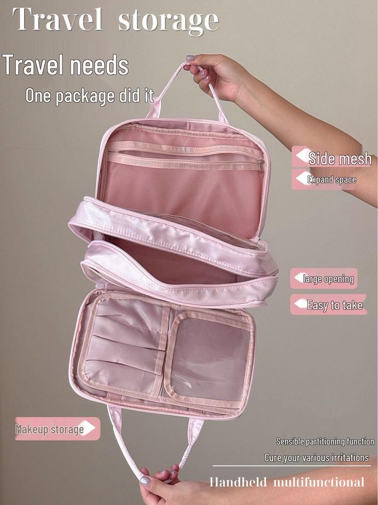 2025 Women's Portable Toiletry Bag - Large Capacity, Suitcase-Attachable, Partitioned for Travel