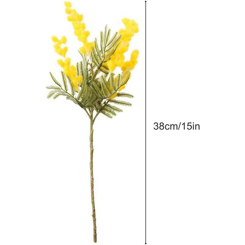 

Fake Acacia Artificial Flowers Yellow Mimosa Spray Cherry Fruit Branch Wedding Home Table Decoration Fake Flower жёлтый
