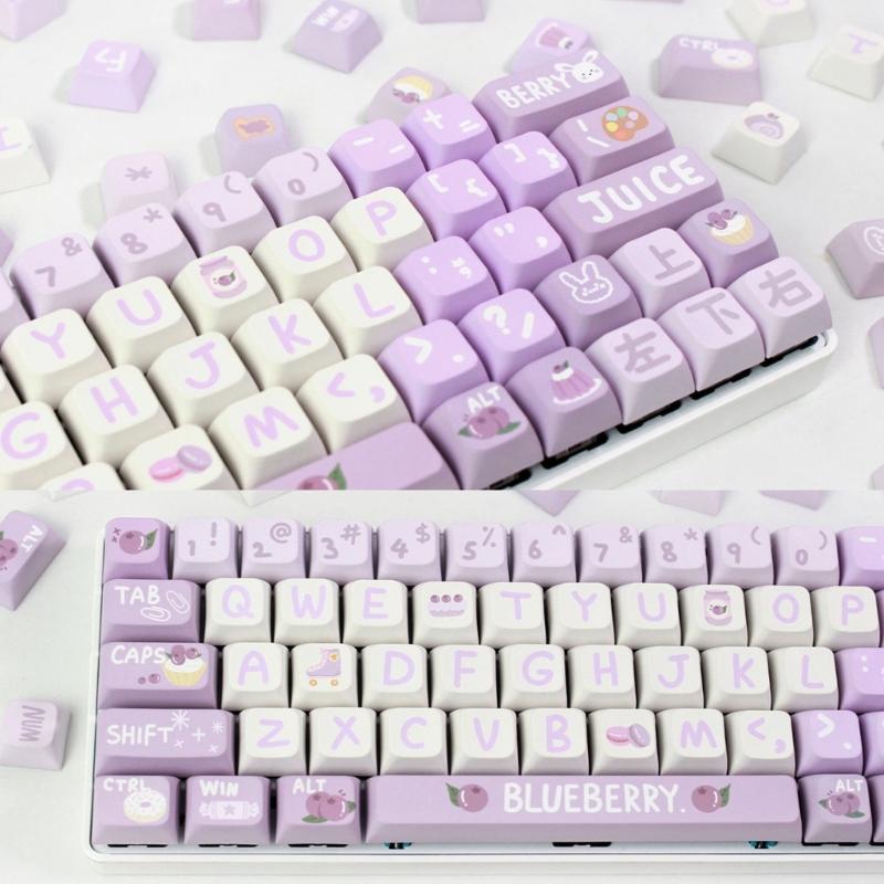 133Keys Blueberries Keycaps DA Profile 9.5mm Thick PBT Keycap For 61/87/104/108 Layout Mechanical Keyboard Keycaps