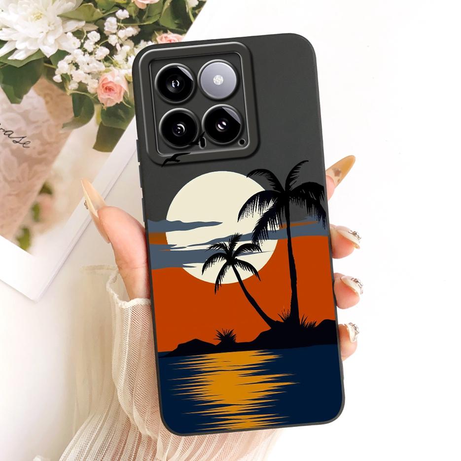 For Xiaomi Mi 14 Pro Case Cool Owl Dragon Painted Cover Soft Silicone Matte Phone Case For Xiaomi 14 Pro Mi14 5G Back Cover Bags
