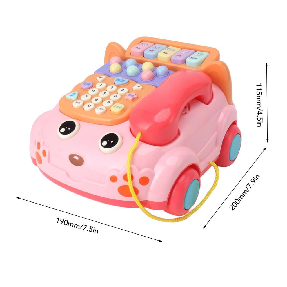 Baby Phone Toy with Music, Lights, Bilingual Educational Fun In Pink 200x190x115mm