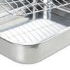 42cm Roasting Pan With Rack Stainless Steel Rectangular Baking Pan Cooking Utensils Chicken Roasting Tin Oven Baking Tray