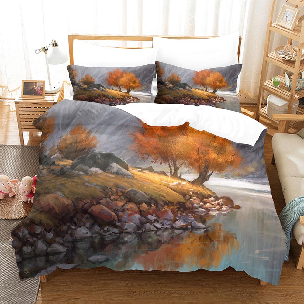 

Cherry Blossoms Tree Duvet Cover Set Pink Flower Landscape Comforter Cover With Pillowcase King Size Bedding Set For Girls Kids EU Single(135*200cm)3pcs