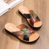 Soft-Soled Genuine Leather Non-Slip Slippers for Middle-Aged Women - Comfortable Summer Sandals