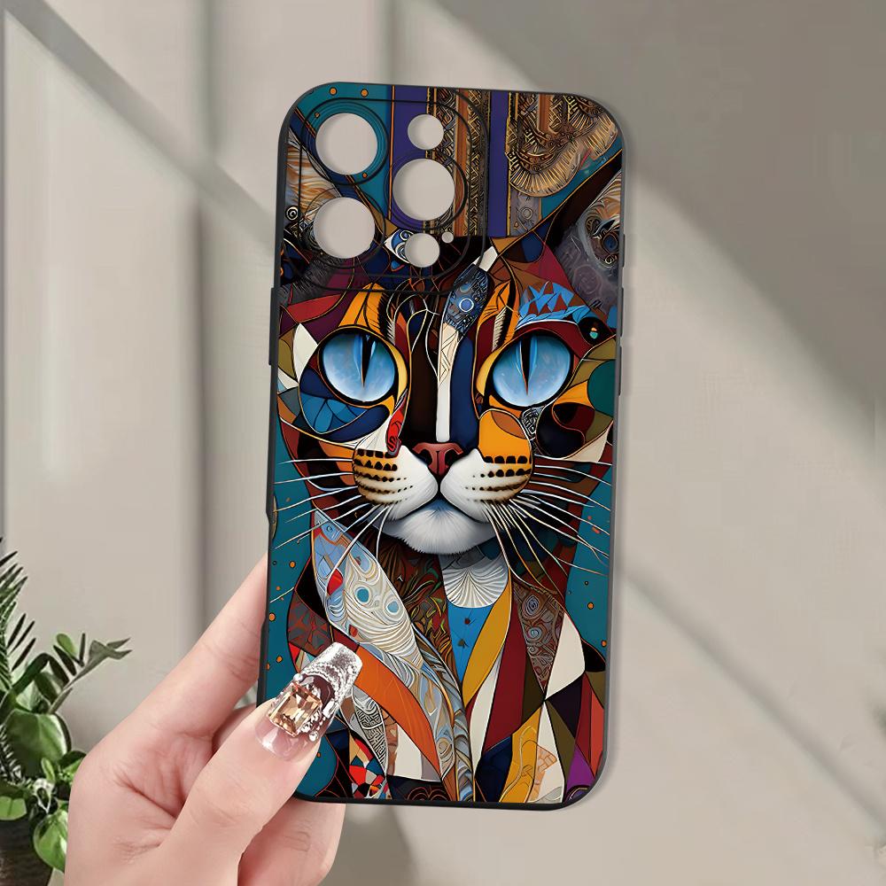 Creative Cat Pattern Mobile Phone Case Suitable for iPhone 17 16 15 14 13 12 11 Pro/ Max /Plus Anti-fall and Shockproof