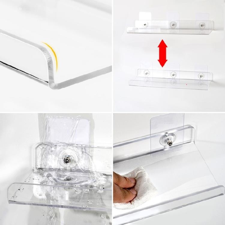 Clear Acrylic Shelf Bookshelf Spices Rack for Album Modern Picture Display