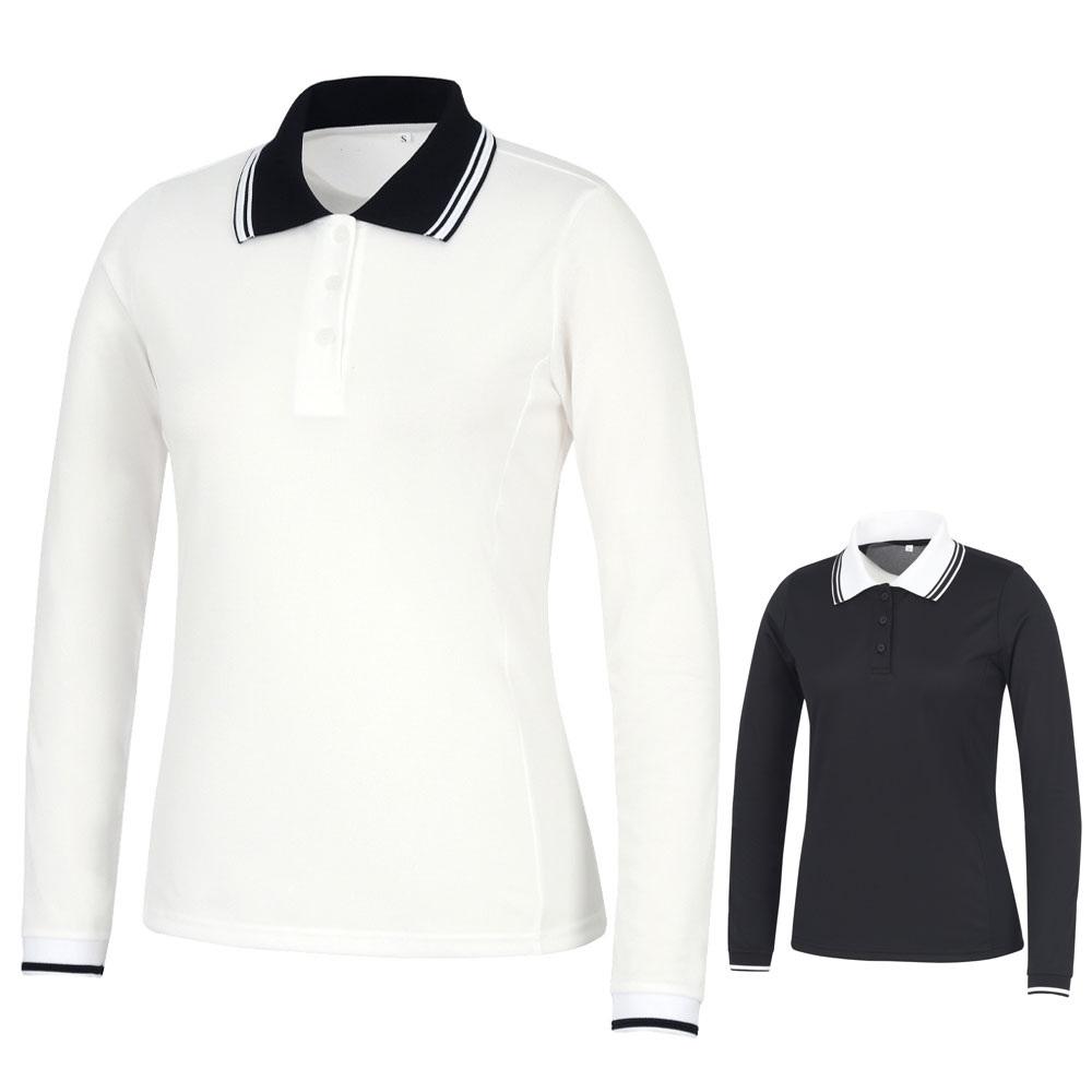 KIM YOUNG JOO GOLF Spring/Summer Color Block Collar Air Spandex Women'S Golf Long Sleeve T-Shirt Dpslts43