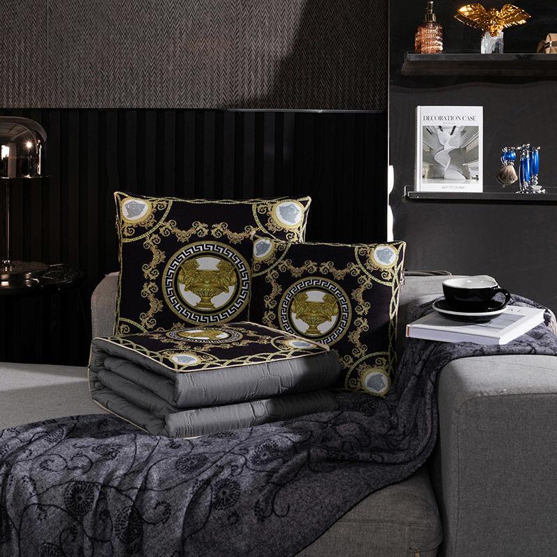 Chinese Style Pillow Quilt Dual-use Car Office Blanket High Quality Cotton Portable Foldable Quilt