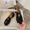Factory Direct Sales Bao Thick-soled Arc De Triomphe Loafers 2025 Autumn New Full Leather Round Head Small Leather Shoes Inside and Outside