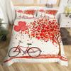 Romantic Wedding Duvet Cover Set Valentine's Day Red Love Heart Bedding Sets Couple Comforter Cover Hand Draw Quilt Cover King