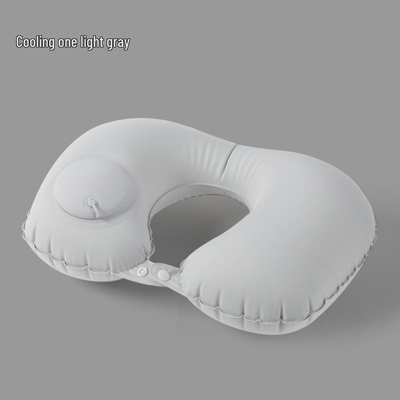 Pressing Inflatable U-Shaped Travel Pillow: Portable Airplane Headrest & Nap Neck Support