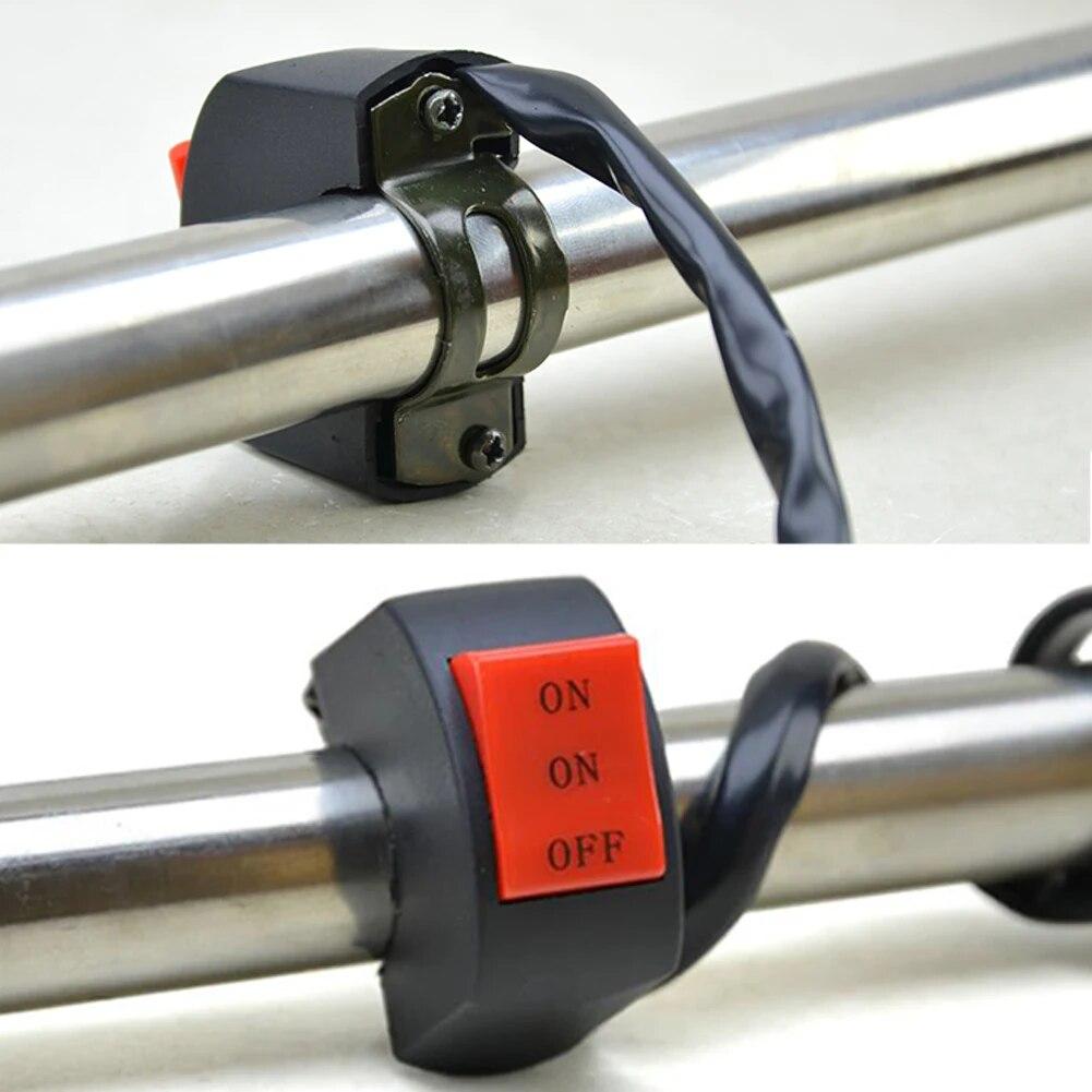 LED Headlight Switch Far Near Three Line Motorcycle Handlebar Switch Button Driving Light Switch Motorbike Switch Button