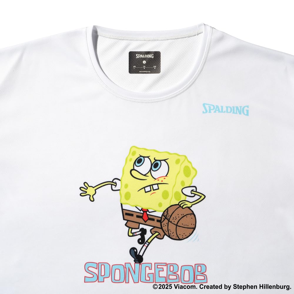 SPALDING SpongeBob SquarePants Dribble T-Shirt, White, Medium, SMT25045S