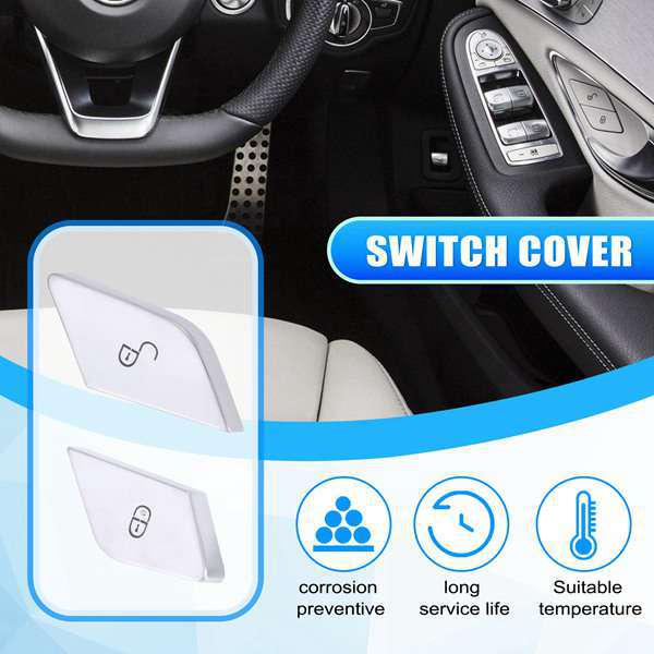 2-Piece Right-Hand Drive Door Lock Buttons for Mercedes W205, W447, W213