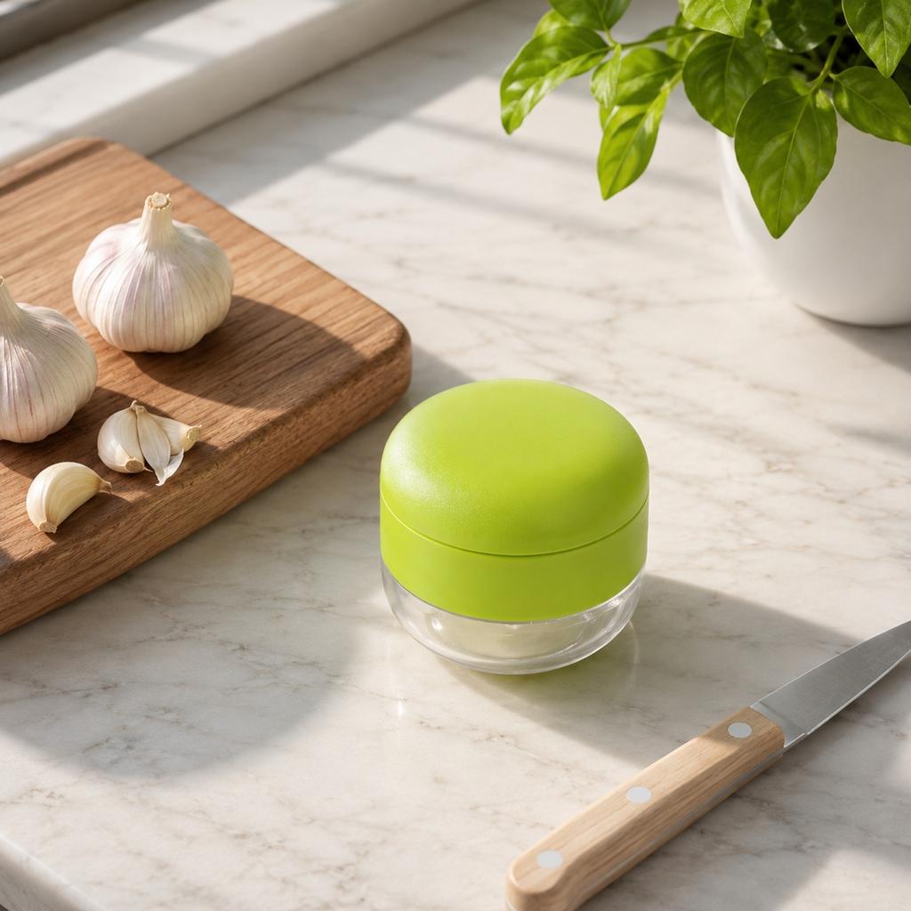 Stainless Steel Multifunctional Manual Garlic Press Mini Handheld Garlic Chopper Household Kitchen Tool for Garlic Paste Crushing