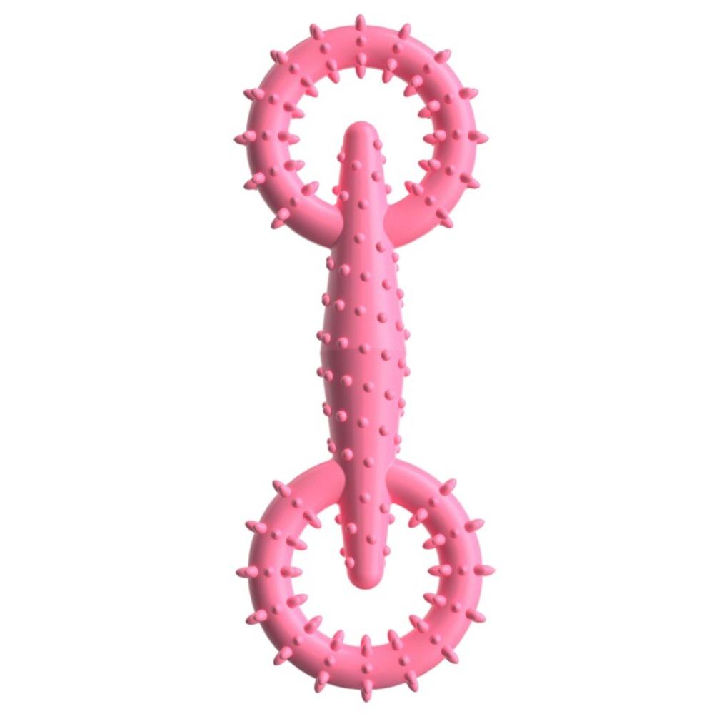 

2Pcs Convex Design Pet Chewing Toys TPR Dog Interactive Toys Dog Pull Ring Toy Puppy рожевий червоний колір