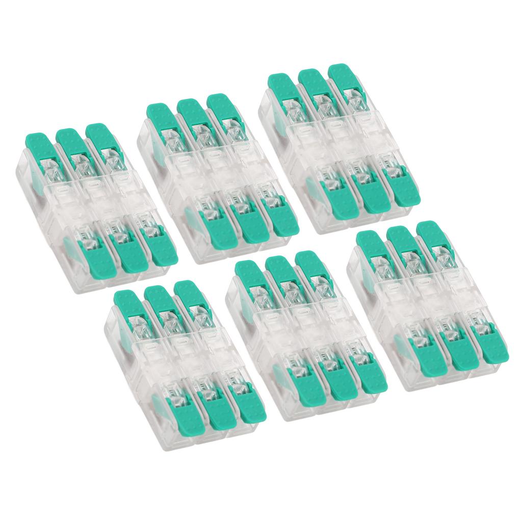 10PCS Connecteur de Fil 3 en 3 Sorties Borne de Conducteur à Câblage Rapide Connecteurs de Câble Électrique 0,5‑6mm²