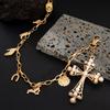 Gothic Pearl Waist Chain Cross Pants Chain Retro Punk Belt Chain  Jeans Decoration