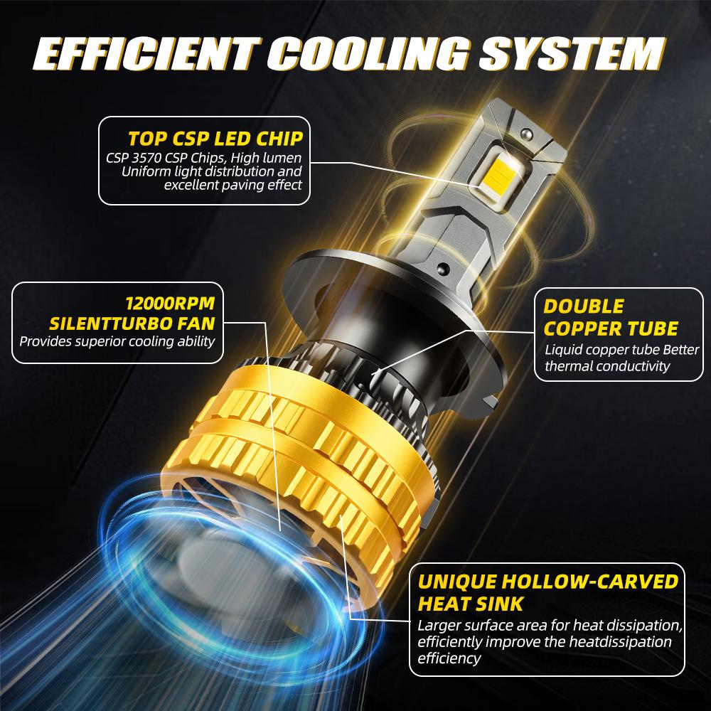 H7 H11 Led Long Life Version 260W Headlight Bulbs 6000K Canbus Car 56000LM 3570 CSP Chips Led Headlamps
