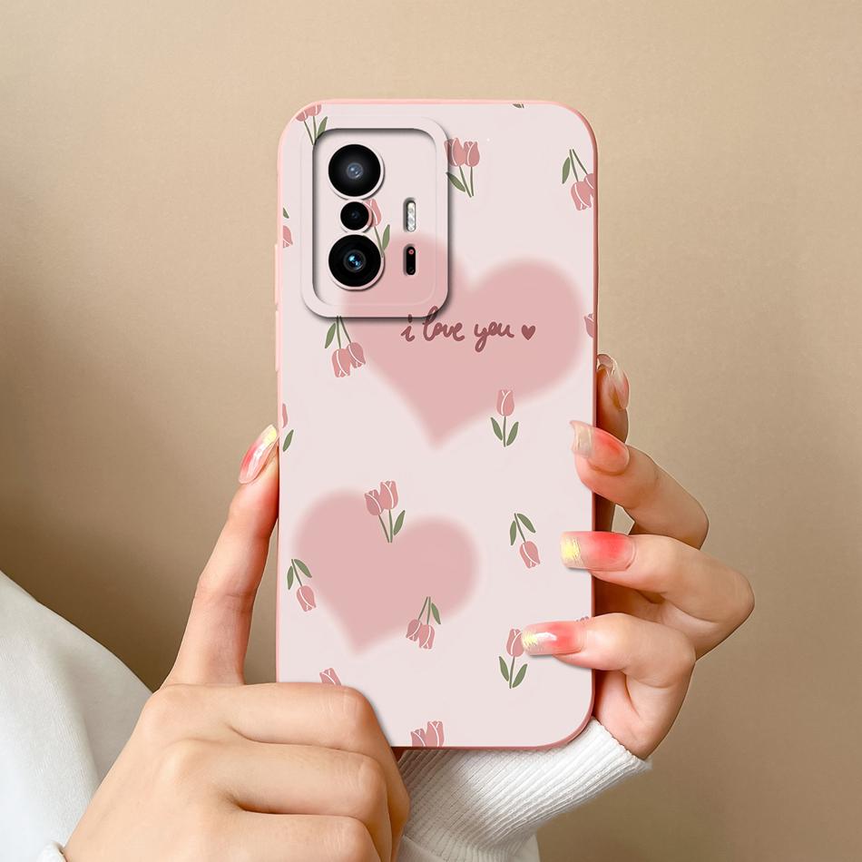 For Xiaom 11T Pro Phone Case Cute Cat Covers Soft Liquid Silicone Funda For Mi 11 T Pro Full Protection Anti Drop Back Cover