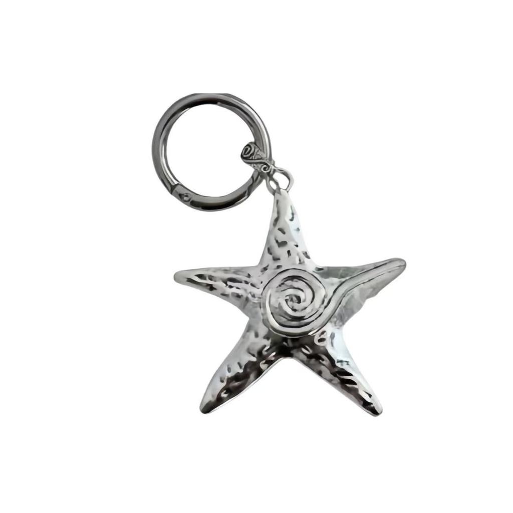 Fashionable and Simple Large Retro Five-pointed Star Starfish Keychain Backpack Pendant Necklace Pendant