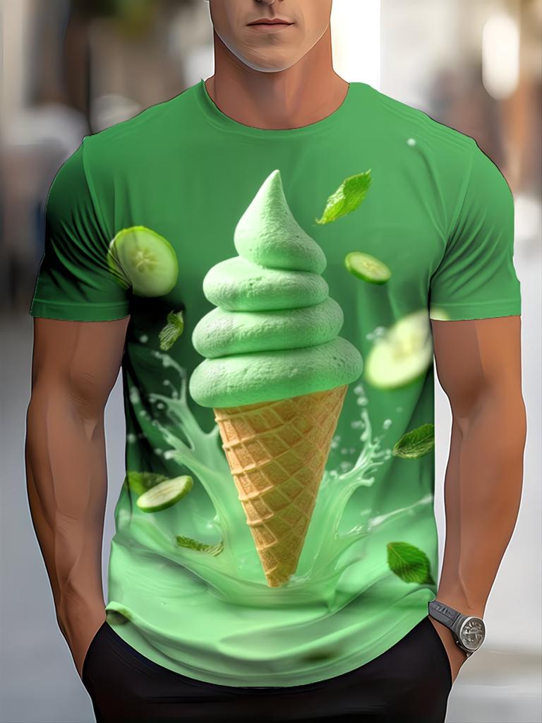 Funny Coffee Chicken T-shirt Men 3D Cartoon Rooster Print Short Sleeve Casual Summer Tops Men's Clothes