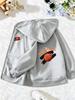 Kids Zip Up Hooded Jacket Basketball Brush Stroke Graphic Long Sleeve Casual Sports Hoodie For Boys Daily Training Outdoor Outfi
