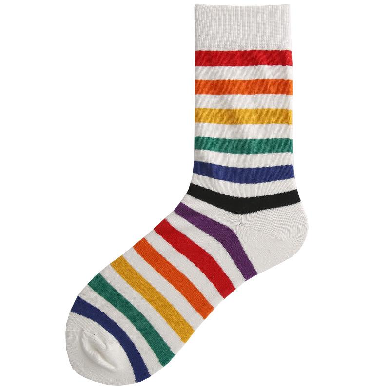 Summer Cotton Socks Trendy Socks Street Personality Illustrations Poached Eggs Harbor Jacquard Medium Tube Socks Socks Couple