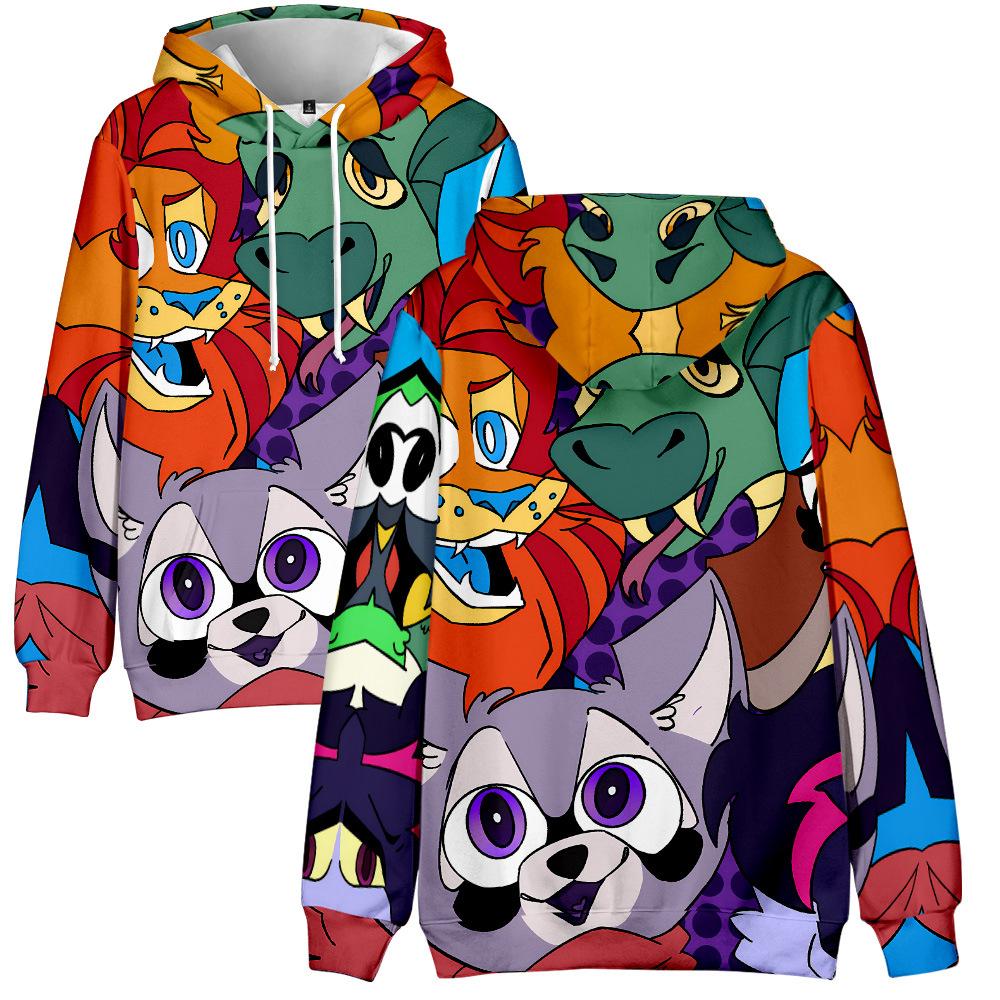 9 Farben Mode Indigo Park Cartoon Bedruckte Hoodies Herbst Langarm Unisex Pullover Streetwear Lustige Kleidung