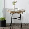 Boho-style Garden Table. PE Rattan. Tempered Glass. Weatherproof. 50cm X 50cm X 50cm. Beige