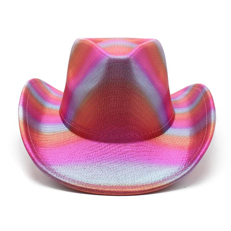 Rainbow Striped Cowboy Hat Colorful Top Hat Western Men And Women Party Orgy Decorative Holiday Hat