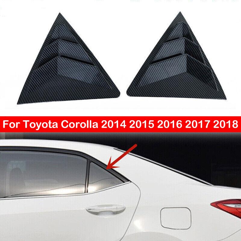 For Toyota Corolla 2014 2015 2016 2017 2018 Car Rear Louver Window Side Shutter Cover Trim Sticker Vent Scoop Carbon Fiber Auto