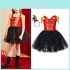 Funkelndes Nussknacker-Soldatenkleid für Mädchen Halloween-Kostüm mit glänzenden Pailletten
