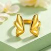 Vintage Butterfly Ring 18K Gold Plated Jewelry Women's Stainless Steel Open Rings Smooth Accessories Birthday Gift