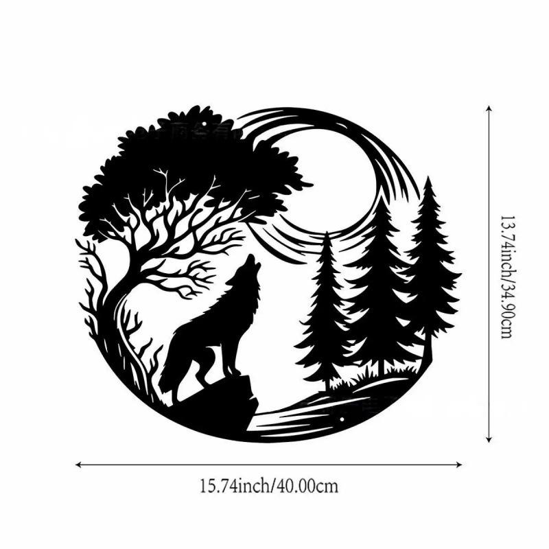 Mountain View Laser-Cut Black Iron Silhouette Wall Decoration