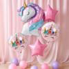 Rainbow Unicorn Foil Balloons Set Unicorn Birthday Party Decoration Kids Favors Happy 1st Birthday Baby Shower Party Supplies