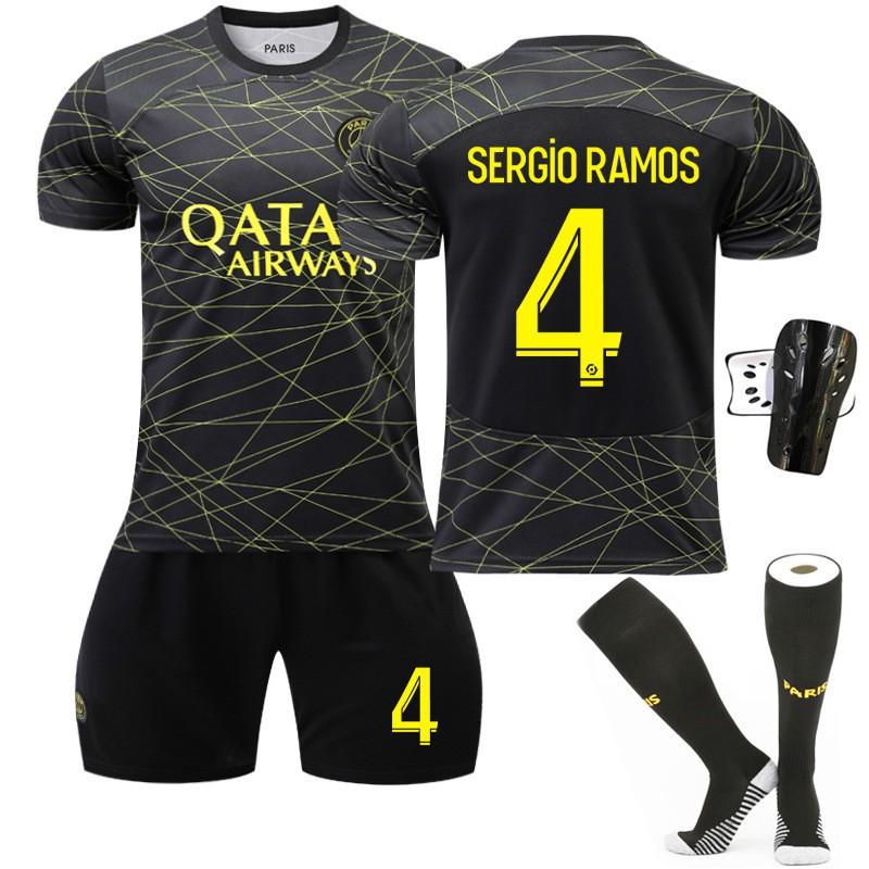 22-23 Paris Three-away Football Jersey No. 30 10 Neymar 7 Mbabpe Black Gold Line